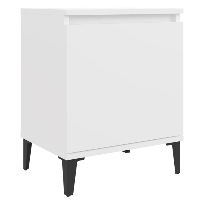 Noptiere cu picioare metalice, alb, 40x30x50 cm - WALTI WALTI