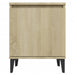 Noptiere cu picioare metal, stejar sonoma, 40x30x50 cm - WALTI WALTI