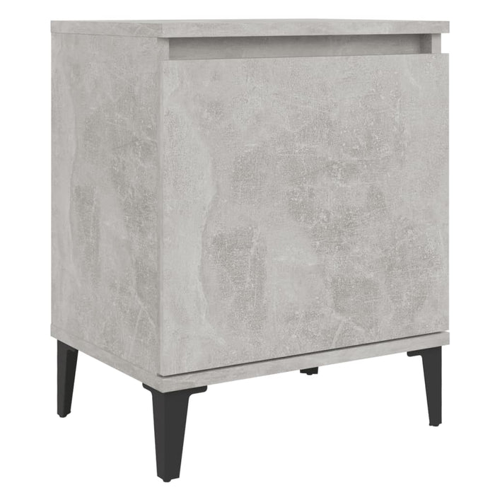 Noptieră cu picioare metalice, gri beton, 40x30x50 cm - WALTI WALTI
