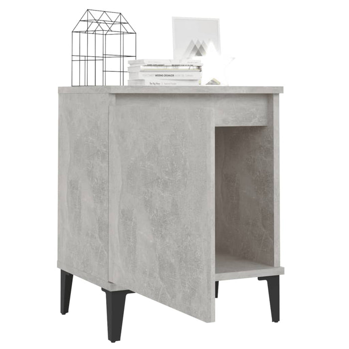 Noptieră cu picioare metalice, gri beton, 40x30x50 cm - WALTI WALTI