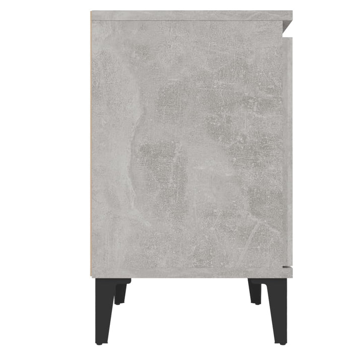 Noptieră cu picioare metalice, gri beton, 40x30x50 cm - WALTI WALTI