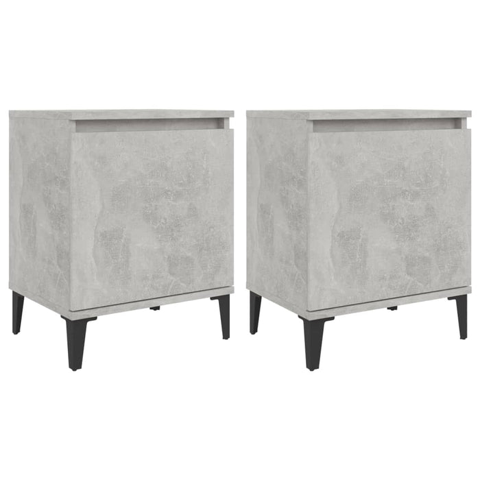 Noptiere cu picioare metalice, gri beton, 40x30x50 cm - WALTI WALTI
