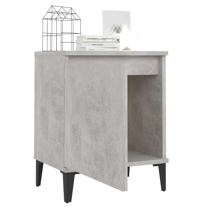 Noptiere cu picioare metalice, gri beton, 40x30x50 cm - WALTI WALTI