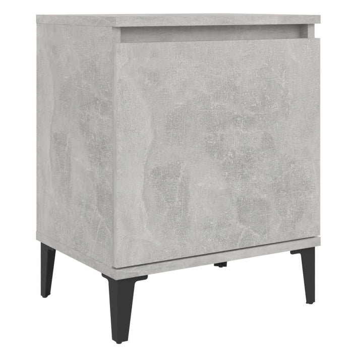 Noptiere cu picioare metalice, gri beton, 40x30x50 cm - WALTI WALTI