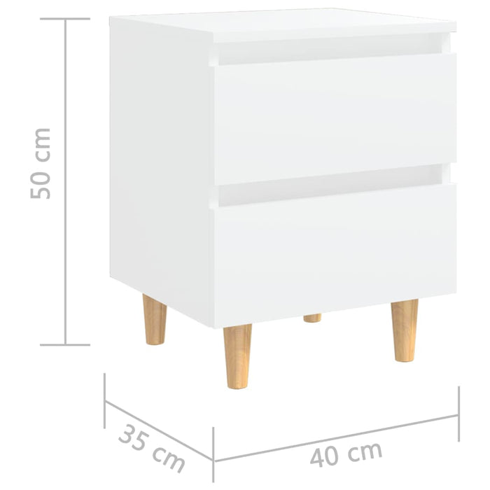 Noptieră cu picioare lemn masiv pin, alb, 40x35x50 cm - WALTI WALTI