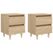Noptiere picioare lemn masiv pin 2 buc stejar sonoma 40x35x50cm - WALTI WALTI