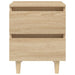 Noptiere picioare lemn masiv pin 2 buc stejar sonoma 40x35x50cm - WALTI WALTI