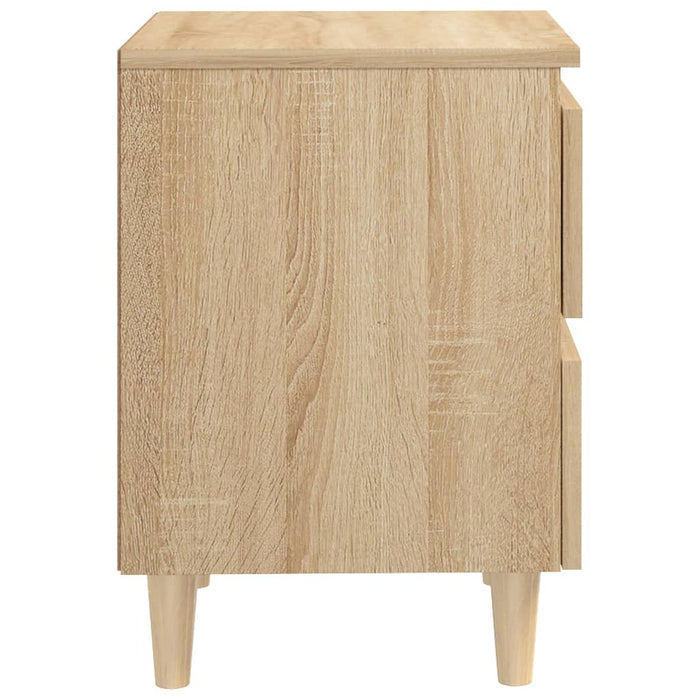 Noptiere picioare lemn masiv pin 2 buc stejar sonoma 40x35x50cm - WALTI WALTI