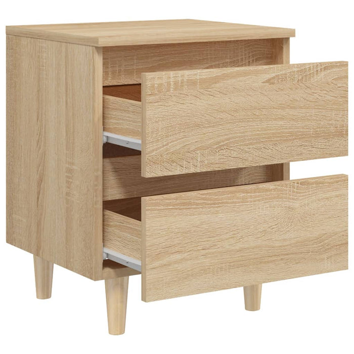 Noptiere picioare lemn masiv pin 2 buc stejar sonoma 40x35x50cm - WALTI WALTI
