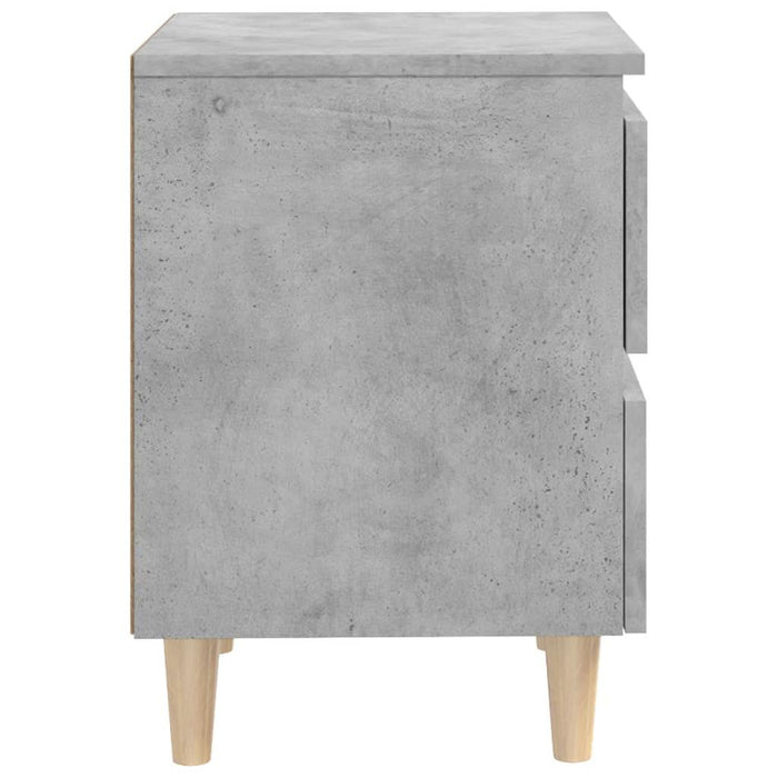 Noptieră cu picioare din lemn masiv pin, gri beton, 40x35x50 cm - WALTI WALTI