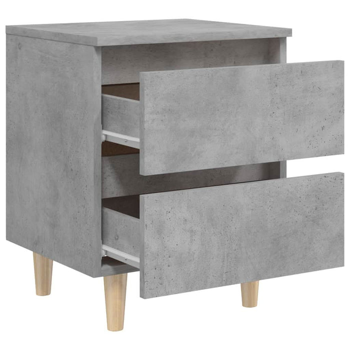 Noptieră cu picioare din lemn masiv pin, gri beton, 40x35x50 cm - WALTI WALTI