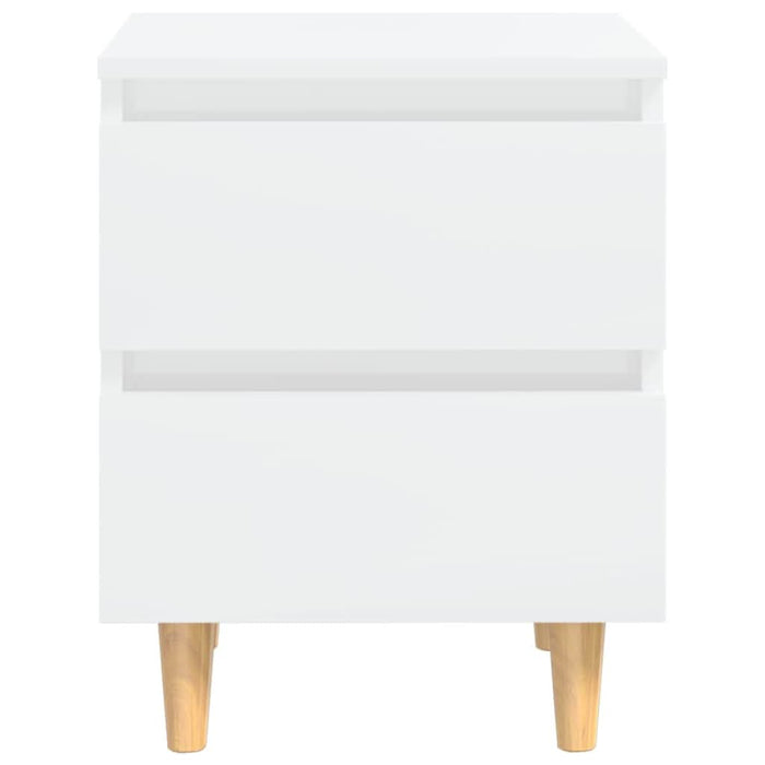 Noptiere & picioare lemn pin 2 buc. alb extralucios 40x35x50 cm - WALTI WALTI