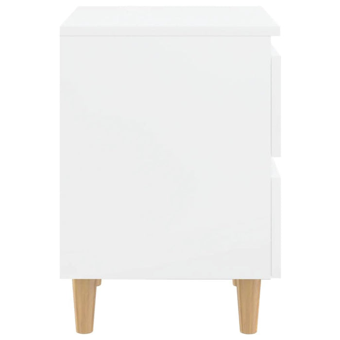 Noptiere & picioare lemn pin 2 buc. alb extralucios 40x35x50 cm - WALTI WALTI
