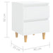 Noptiere & picioare lemn pin 2 buc. alb extralucios 40x35x50 cm - WALTI WALTI