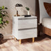 Noptiere & picioare lemn pin 2 buc. alb extralucios 40x35x50 cm - WALTI WALTI