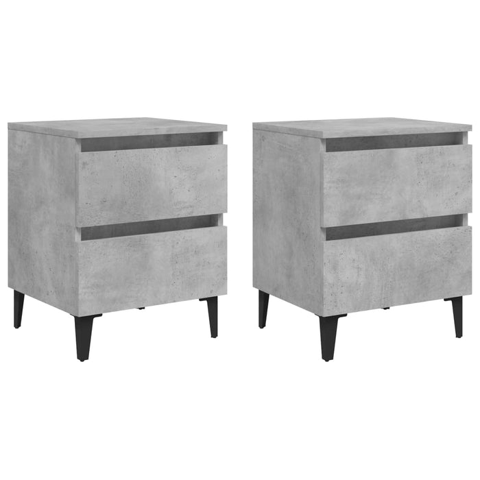 Noptiere, 2 buc., gri beton, 40x35x50 cm, PAL - WALTI WALTI