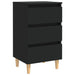 Noptiere cu picioare lemn masiv, 2 buc., negru, 40x35x69 cm - WALTI WALTI