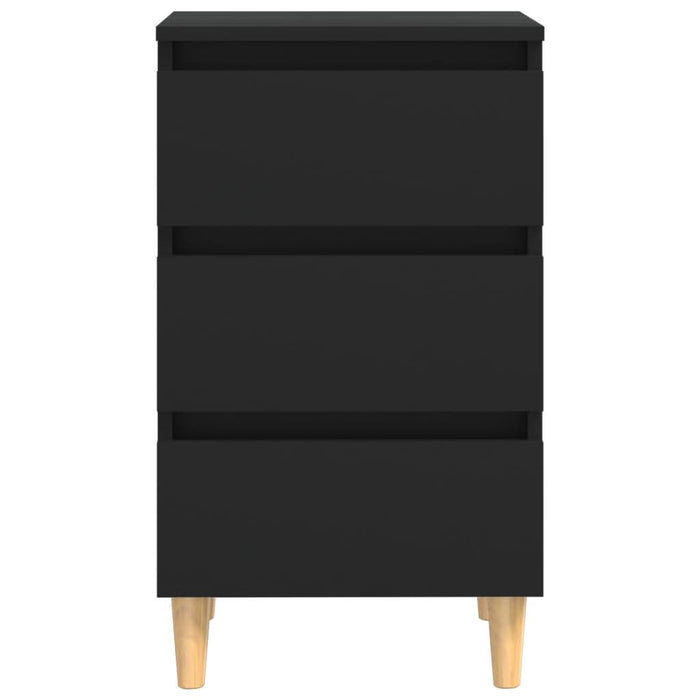 Noptiere cu picioare lemn masiv, 2 buc., negru, 40x35x69 cm - WALTI WALTI