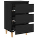 Noptiere cu picioare lemn masiv, 2 buc., negru, 40x35x69 cm - WALTI WALTI