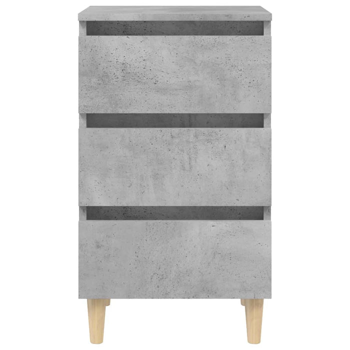 Noptieră cu picioare lemn masiv, gri beton, 40x35x69 cm - WALTI WALTI