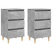 Noptiere cu picioare lemn masiv, 2 buc., gri beton, 40x35x69 cm - WALTI WALTI