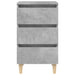 Noptiere cu picioare lemn masiv, 2 buc., gri beton, 40x35x69 cm - WALTI WALTI