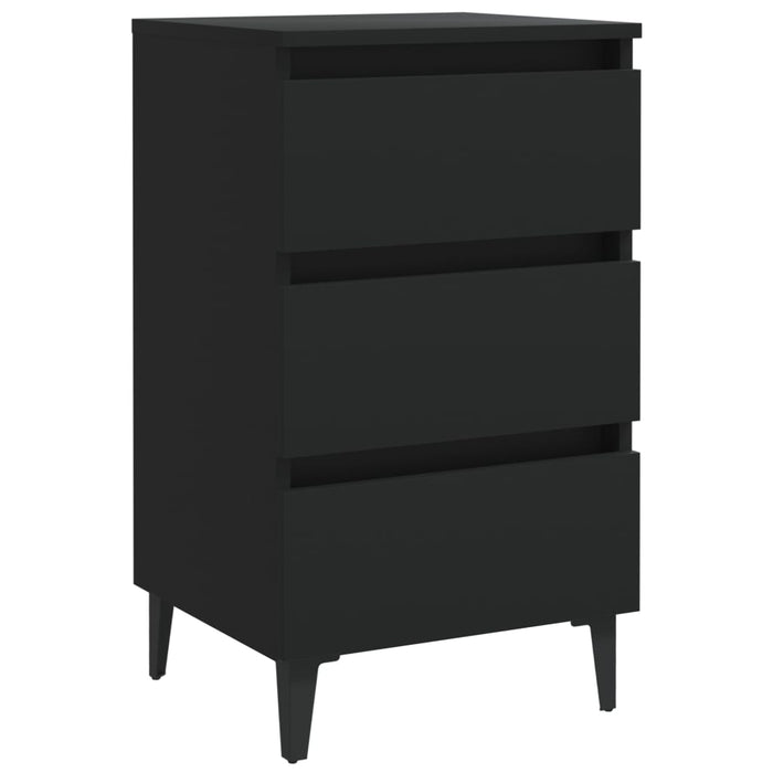 Noptieră cu picioare metalice, negru, 40x35x69 cm WALTI