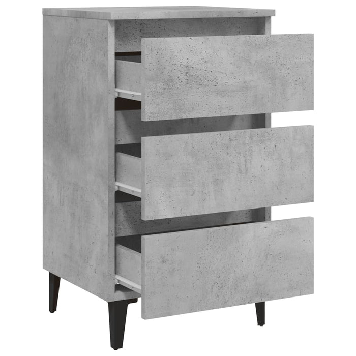 Noptieră cu picioare metalice, gri beton, 40x35x69 cm - WALTI WALTI