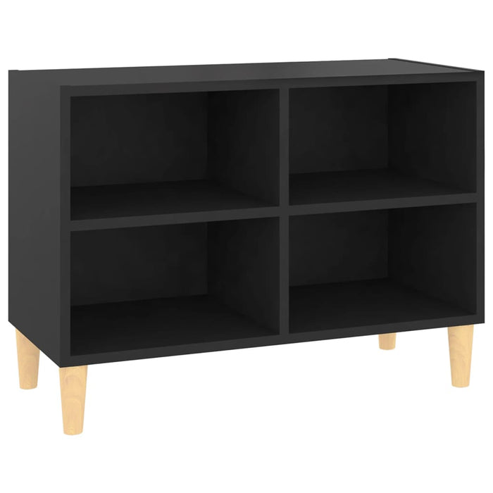 Comodă TV, picioare lemn masiv, negru, 69,5x30x50 cm - WALTI WALTI