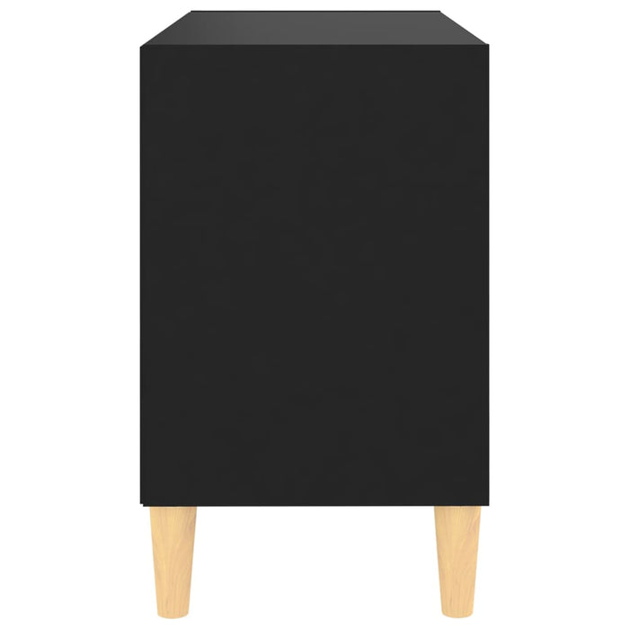 Comodă TV, picioare lemn masiv, negru, 69,5x30x50 cm - WALTI WALTI