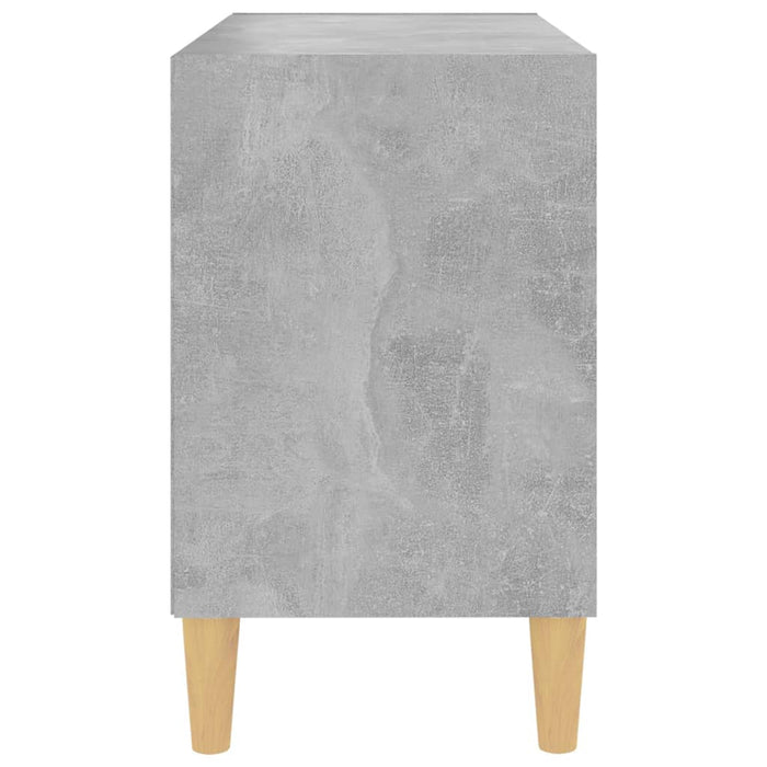 Comodă TV, picioare lemn masiv, gri beton, 69,5x30x50 cm - WALTI WALTI