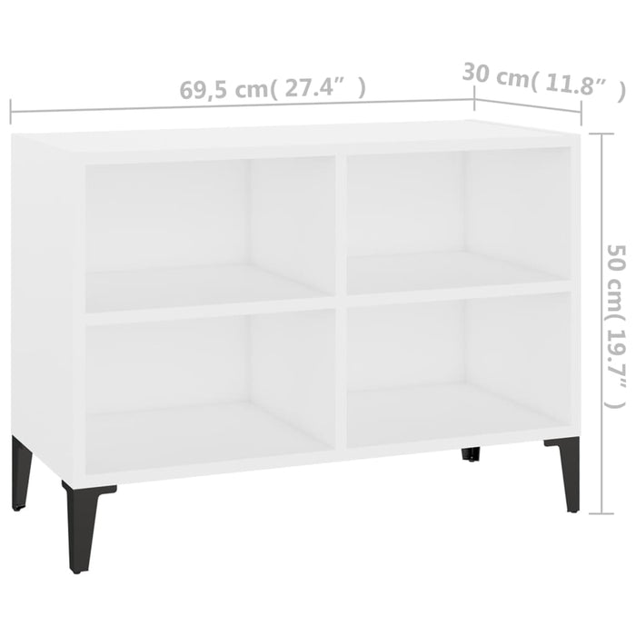 Comodă TV cu picioare metalice, alb, 69,5x30x50 cm - WALTI WALTI