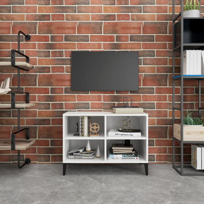 Comodă TV cu picioare metalice, alb, 69,5x30x50 cm - WALTI WALTI