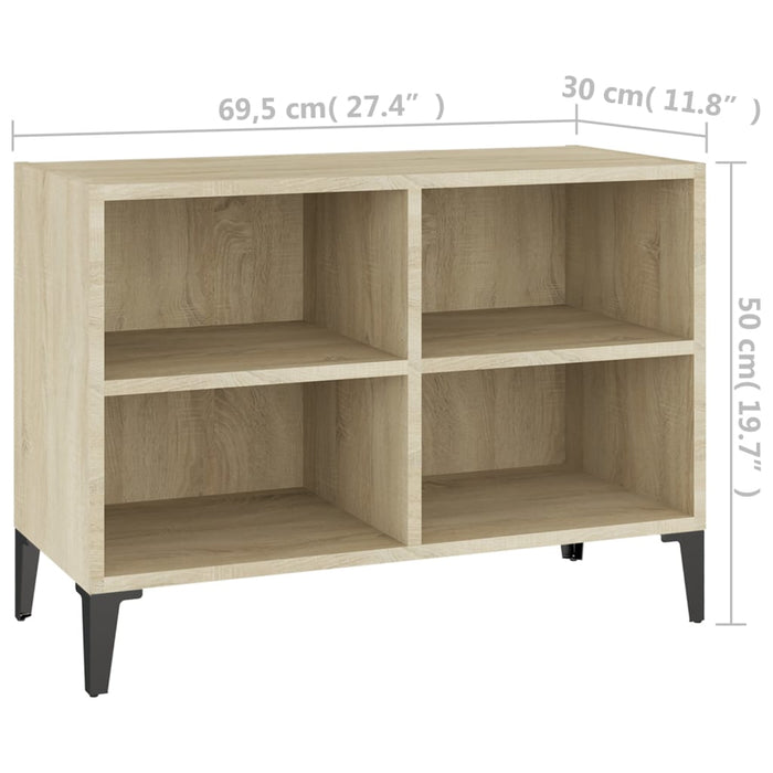 Comodă TV cu picioare de metal, stejar sonoma, 69,5x30x50 cm - WALTI WALTI