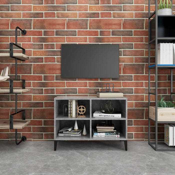 Comodă TV cu picioare metalice, gri beton, 69,5x30x50 cm - WALTI WALTI