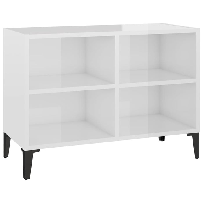 Comodă TV cu picioare metalice, alb extralucios, 69,5x30x50 cm - WALTI WALTI