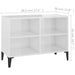 Comodă TV cu picioare metalice, alb extralucios, 69,5x30x50 cm - WALTI WALTI