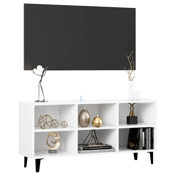 Comodă TV cu picioare metalice, alb, 103,5x30x50 cm - WALTI WALTI