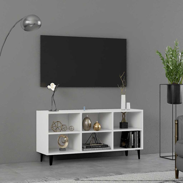 Comodă TV cu picioare metalice, alb, 103,5x30x50 cm - WALTI WALTI