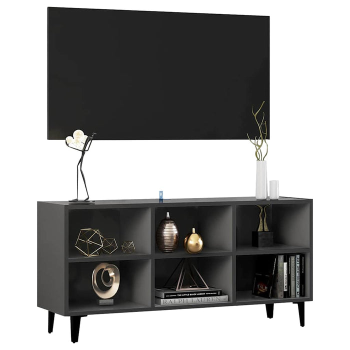 Comodă TV cu picioare metalice, gri, 103,5x30x50 cm WALTI