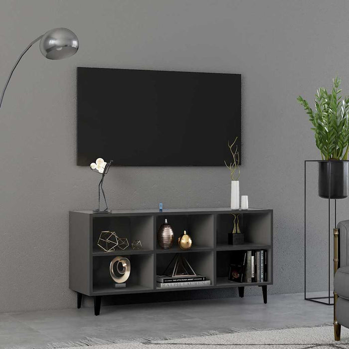 Comodă TV cu picioare metalice, gri, 103,5x30x50 cm WALTI