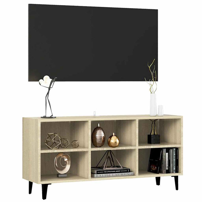 Comodă TV cu picioare metalice, stejar sonoma, 103,5x30x50 cm - WALTI WALTI