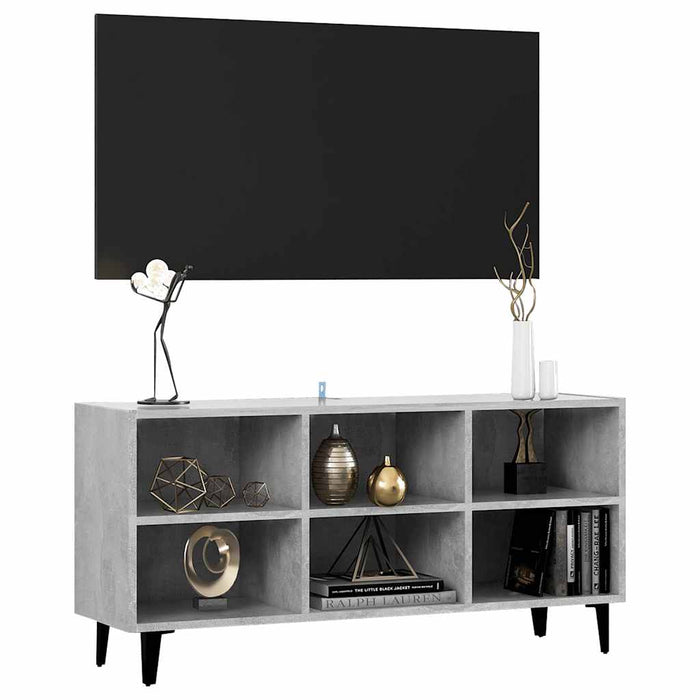 Comodă TV cu picioare metalice, gri beton, 103,5x30x50 cm - WALTI WALTI