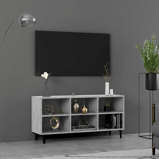 Comodă TV cu picioare metalice, gri beton, 103,5x30x50 cm - WALTI WALTI