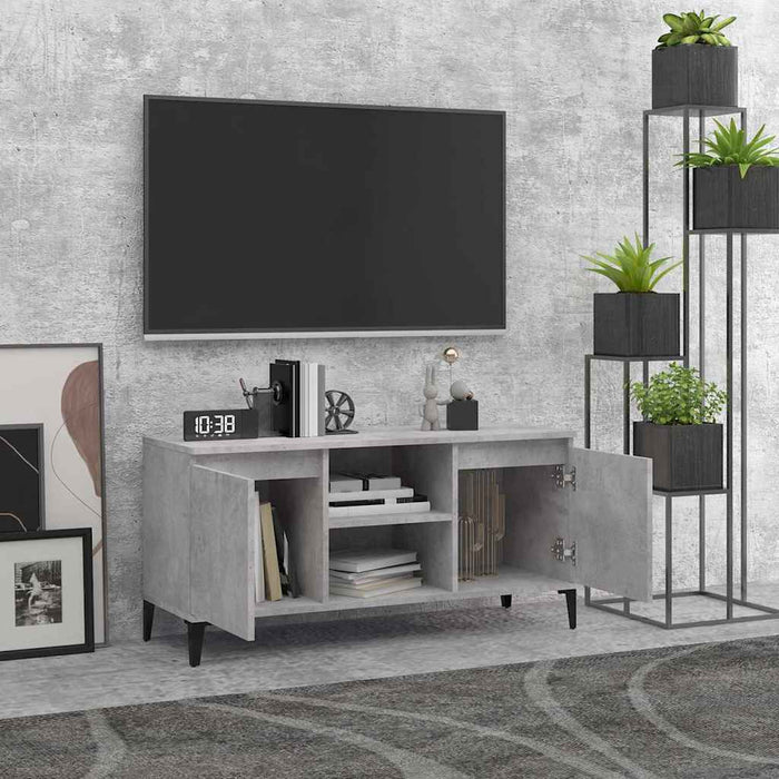 Comodă TV cu picioare metalice, gri, 103,5x35x50 cm WALTI