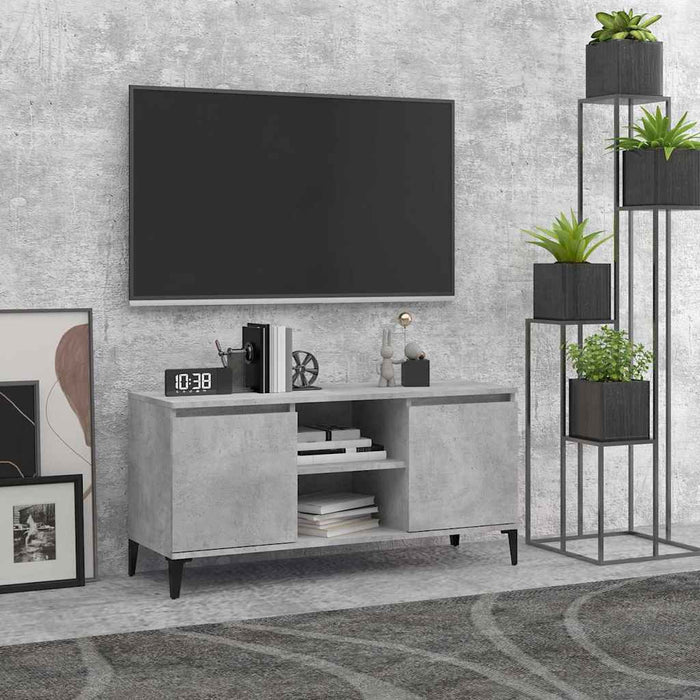 Comodă TV cu picioare metalice, gri, 103,5x35x50 cm WALTI