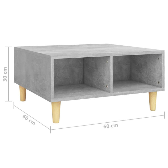 Masă de cafea, gri beton, 60x60x30 cm, lemn prelucrat - WALTI WALTI