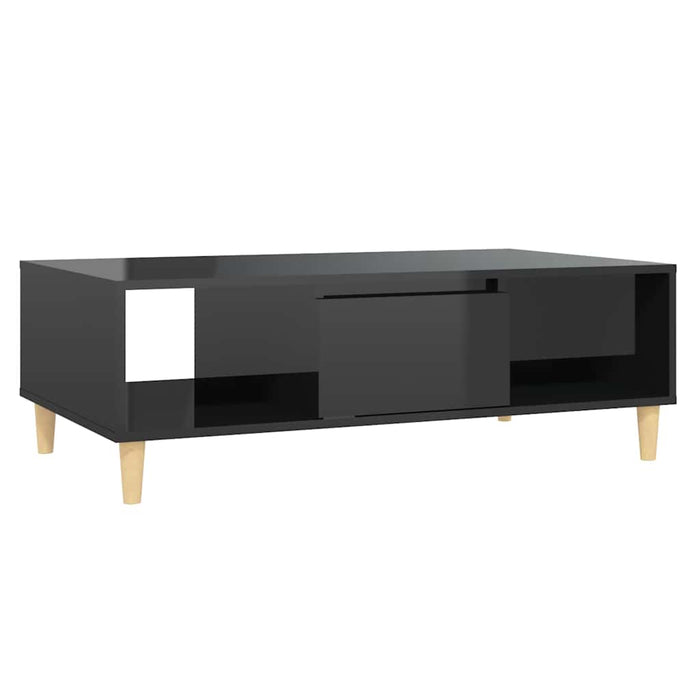 Măsuță de cafea negru extralucios 103,5x60x35 cm lemn prelucrat WALTI