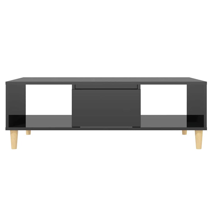 Măsuță de cafea negru extralucios 103,5x60x35 cm lemn prelucrat WALTI