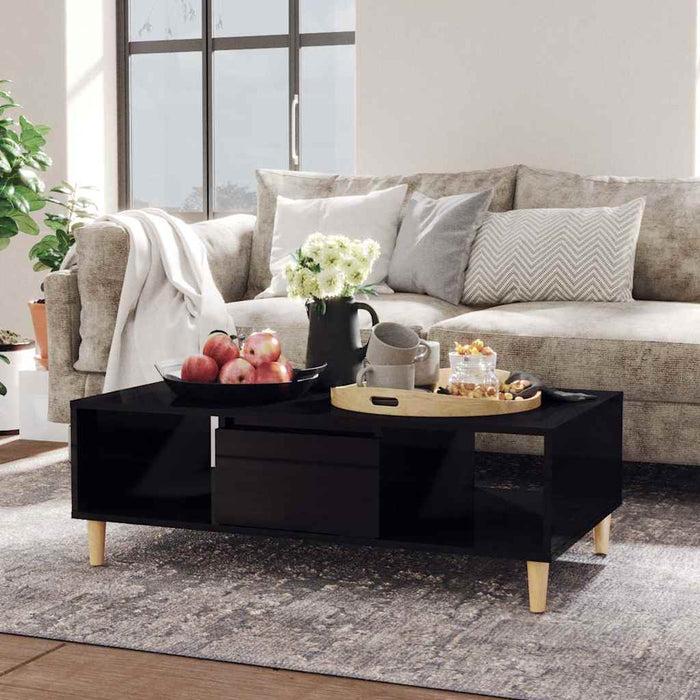 Măsuță de cafea negru extralucios 103,5x60x35 cm lemn prelucrat WALTI